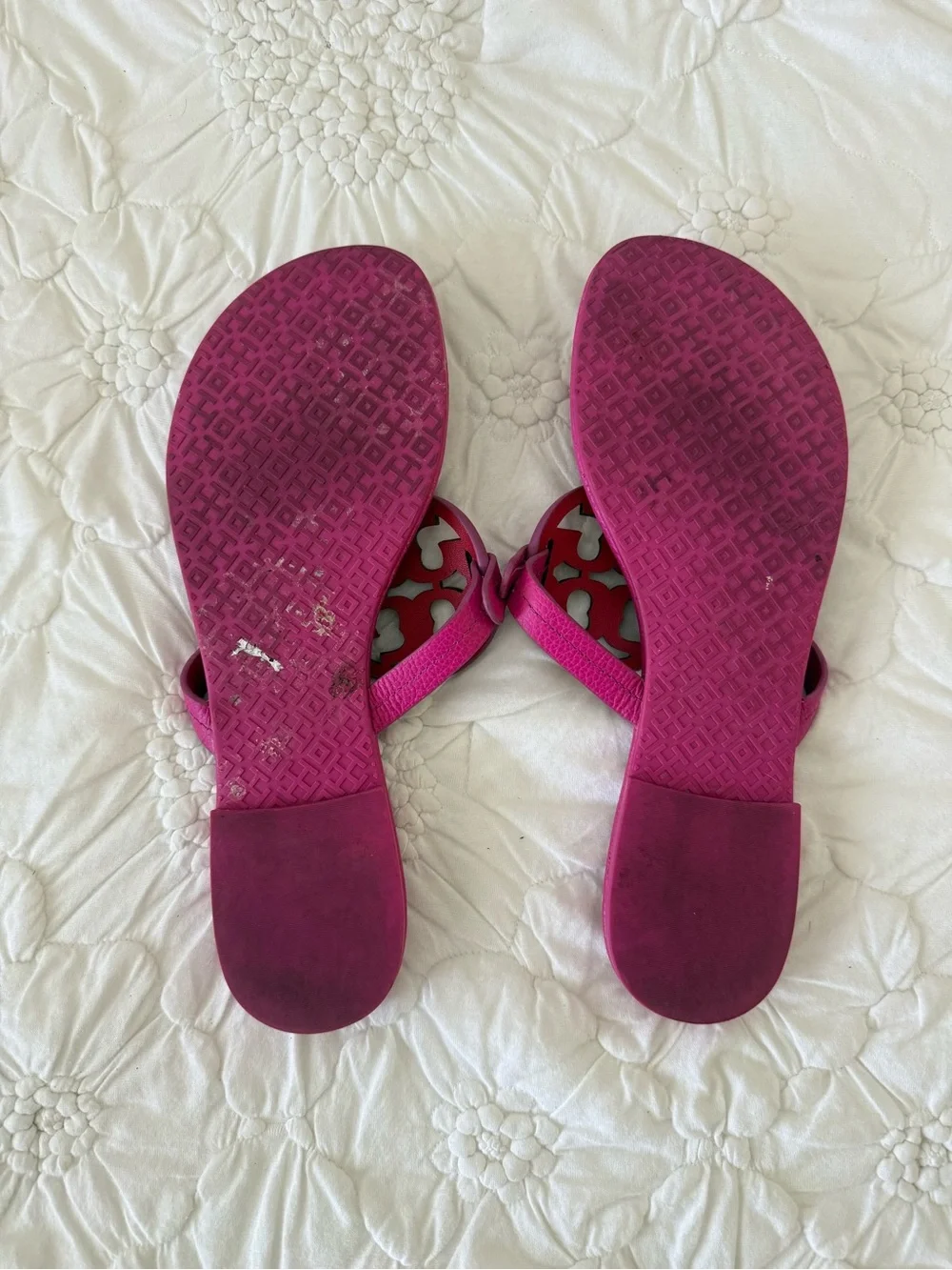 Tory Burch Pink Miller Leather Sandals - Picture 4 of 6